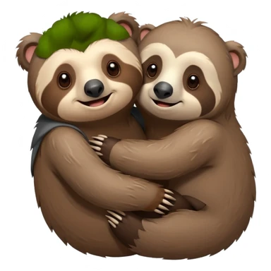 a sloth and a bear hugging sticker
