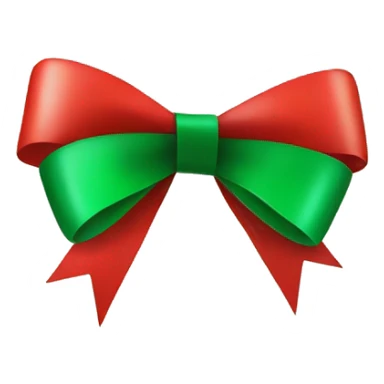 Christmas bow red and green sticker