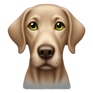 cute brown labrador with brown-green eyes playing insnow sticker
