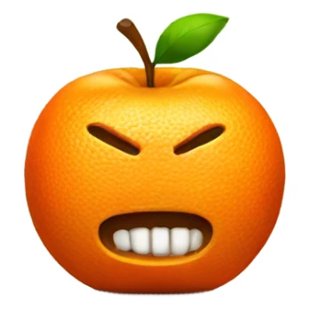 An orange murdering an Apple  sticker