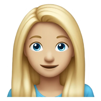 smiling girl with long blonde hair blue eyes  sticker