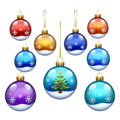 Christmas tree decorations snow sticker