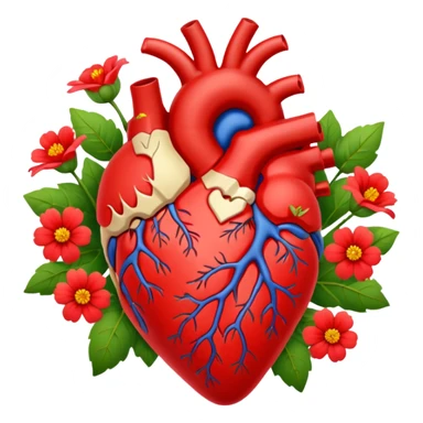Anatomical hart with flowers sticker