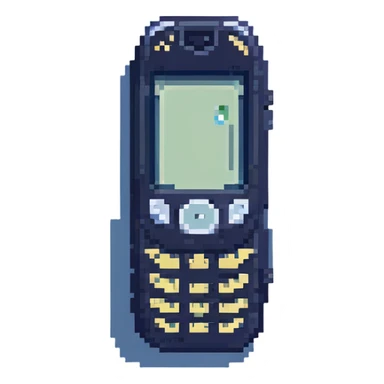 Nokia 3310 phone, pixel art style, blue color sticker