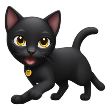 black cat stealing sticker