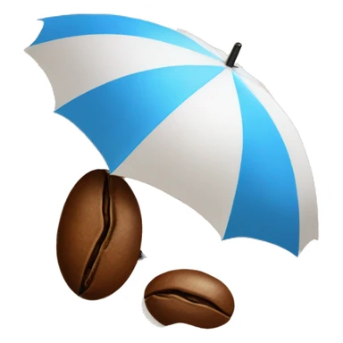 coffee bean on the beach with an umbrella sticker