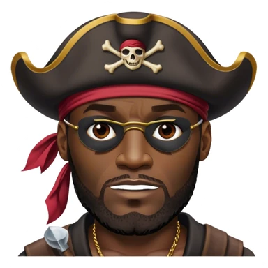 lebron james wearing pirate hat and patch sticker