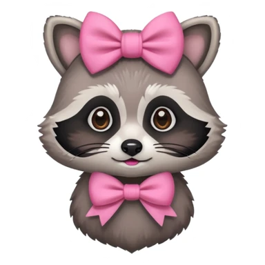 Raccoon with a pink bow sticker