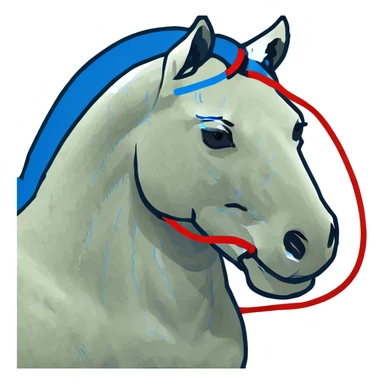 fast electric horse made of electricity, metal plates, bolts, visible blue and red wires, lightning coursing through its body sticker