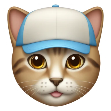 Cat with a brown eyes and light blue cap sticker