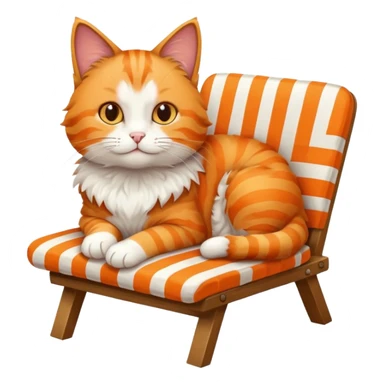 A cat laying on a chair sticker