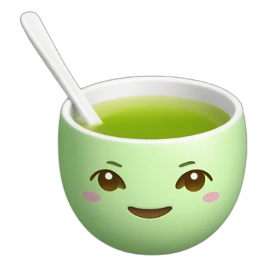 Japanese green tea handle less cup sticker
