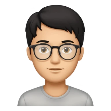 Black haired male with eyeglasses sticker