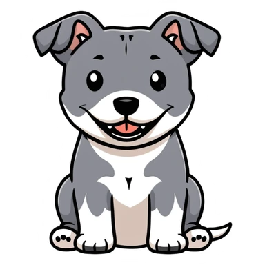cute Staffordshire Bull Terrier dog with happy expression and strong body sticker