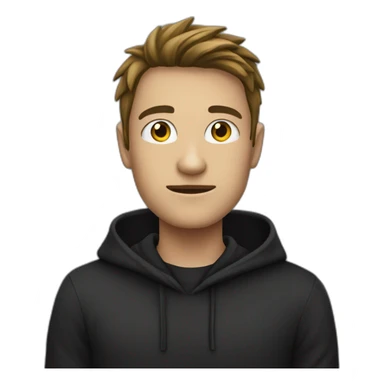 Hacker wearing black hoodie doing stop  sticker