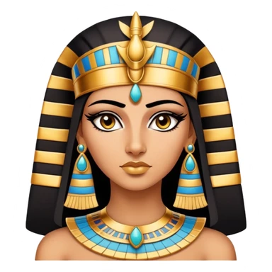 Cleopatra, Egyptian pharaoh with headdress and eyeliner sticker
