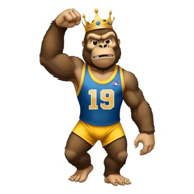 king kong  wearing afl eagles sleeveless jersey blue and yellow  sticker