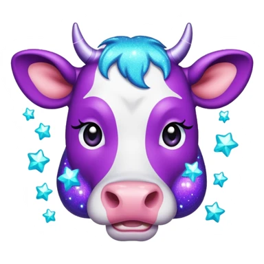 glitter purple and cian vaca sticker