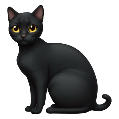 very pregnant black female cat  sticker