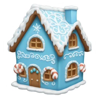 Cosy light blue gingerbread house  sticker