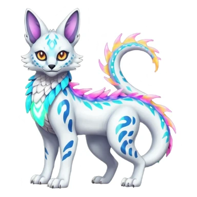 Neon Vibrant Pulsating Trail-glowing Chromatic Trico-Serval-Absol-Silvally-Dragon-Snake-fusion-hybrid sticker