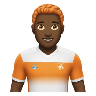 Soccer player with orang colored uniform sticker