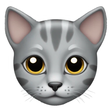 Grey kitty with black eyes sticker