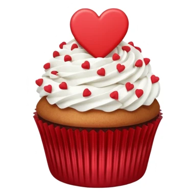 Valentine’s Day themed cupcake with white icing and sprinkles sticker