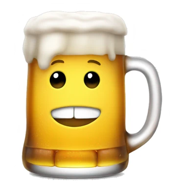 Smiling Mug of beer with muscles  sticker