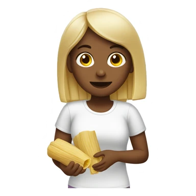 Girl eating tamales sticker