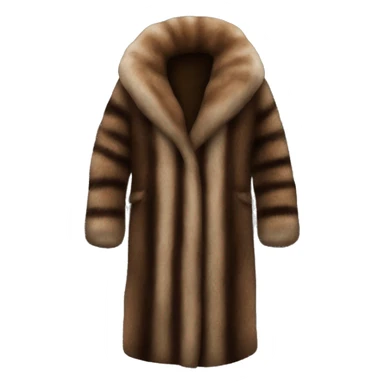 Luxurious brown full length fur coat sticker