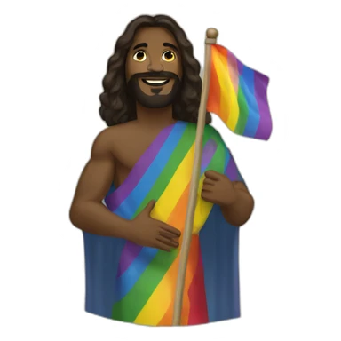 black jesus waving pride flag sticker