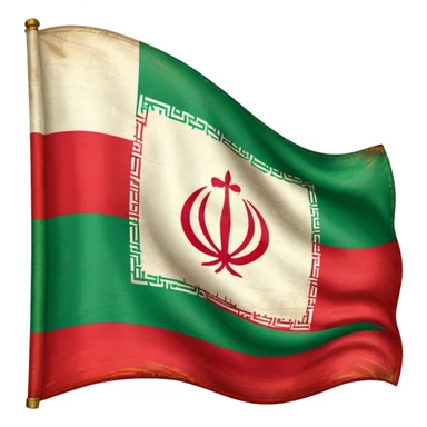 Old iran flag icon sticker
