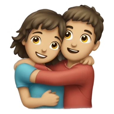 Boy and girl huging sticker