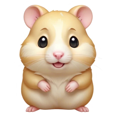 Cinematic Comical Cream Hamster Portrait Emoji, Head tilted dramatically with an exaggeratedly amused expression, featuring a striking cream coat with a luminous sheen, wide, expressive dark eyes filled with playful disbelief, Simplified yet hilariously expressive features, highly detailed, glowing with a slightly sassy glow, high shine, dramatic yet playful, stylized with an air of cheeky mischief, bright and endearing, soft glowing outline, capturing the essence of a spirited and over-the-top hamster, so meme-worthy it feels like it could side-eye its way into internet fame instantly! sticker