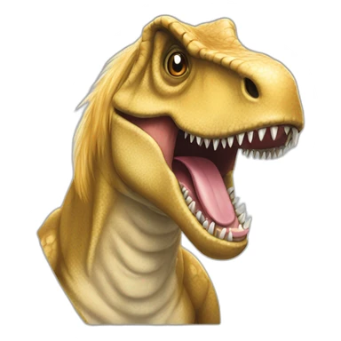 t rex with a blond wig sticker