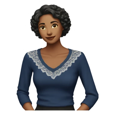  Navy blue top with lace sticker