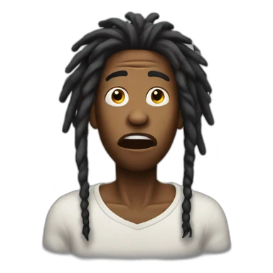 Shocked black man with dreadlocks sticker