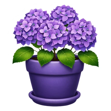 purple hydrangeas flower pot sticker