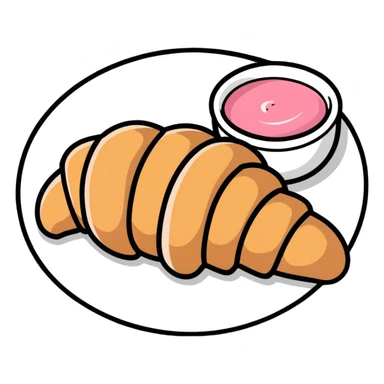 croissant with pink sauce sticker