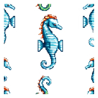 seahorse swimming sticker