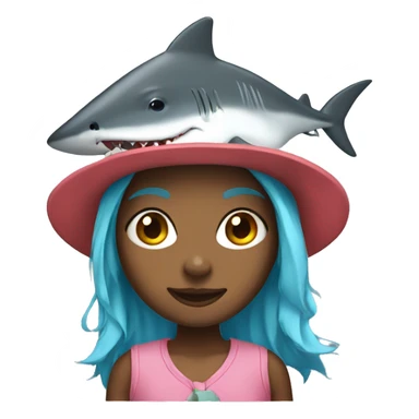 Girl with shark hat sticker