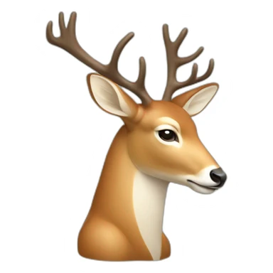 humanlike-deer-thinking-pondering-with-hand-placed-on-head sticker