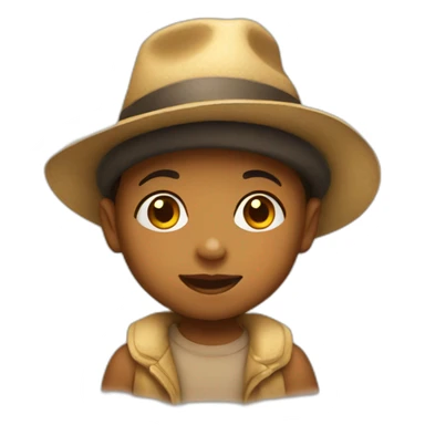 Toddler with a hat sticker