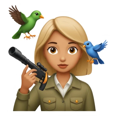 Girl shooting bird sticker