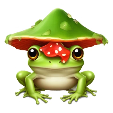 Frog with fly agaric hat on head sticker