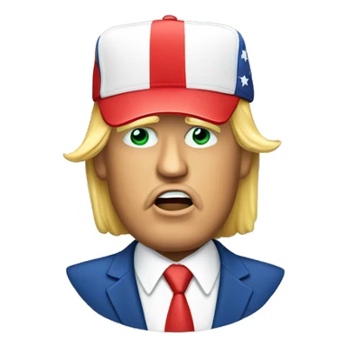 Trump wearing a maga hat  sticker