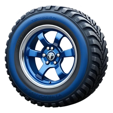 Silver Chrome Tractor tires on glossy dark blue 2025 Toyota 86 off road rally car  sticker