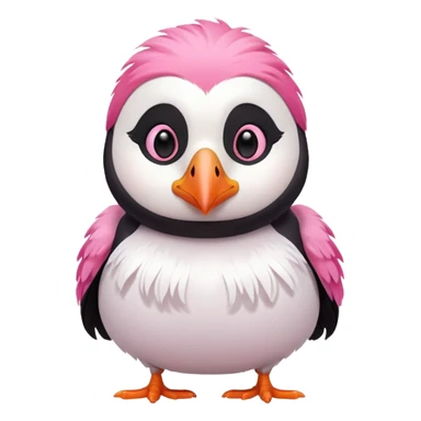 pink puffin wind puf sticker