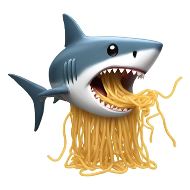 Shark eating spaghetti  sticker